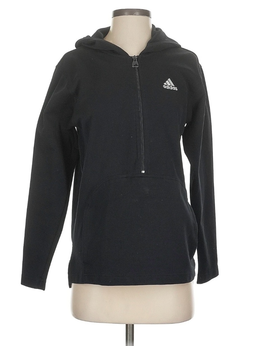 adidas Black Half-Zip Hooded Sweatshirt